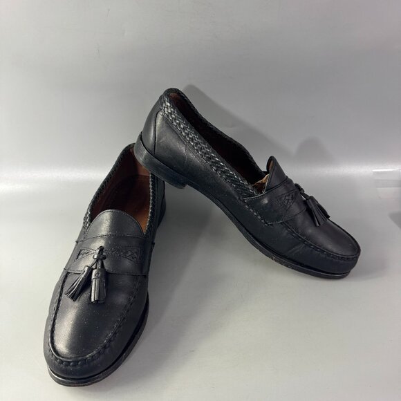 Allen Edmonds Stowe Tassel Loafers Black Leather Made in USA Mens Size 12 - Picture 1 of 15